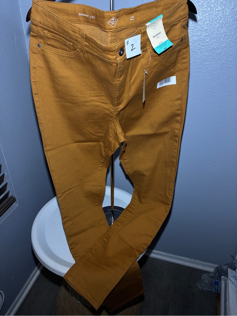 St. John's Bay Skinny Leg Jeans in Mustard